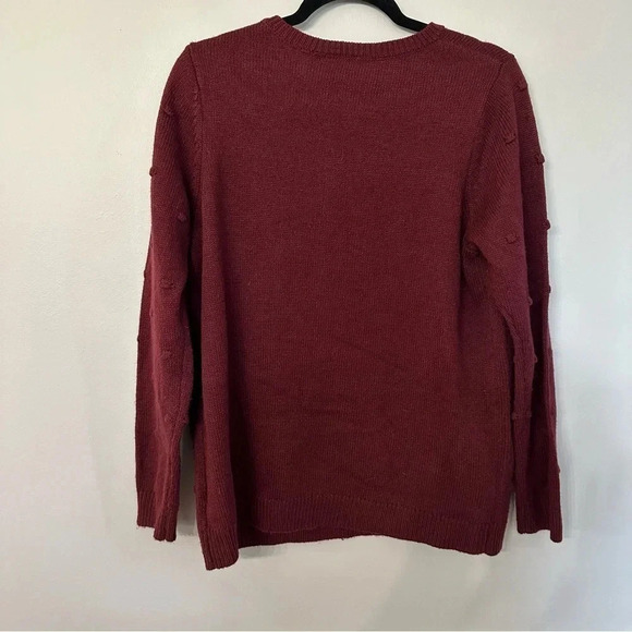 Apt. 9 Swiss Dot Maroon Long Sleeve Sweater Size Large GUC - Picture 4 of 9